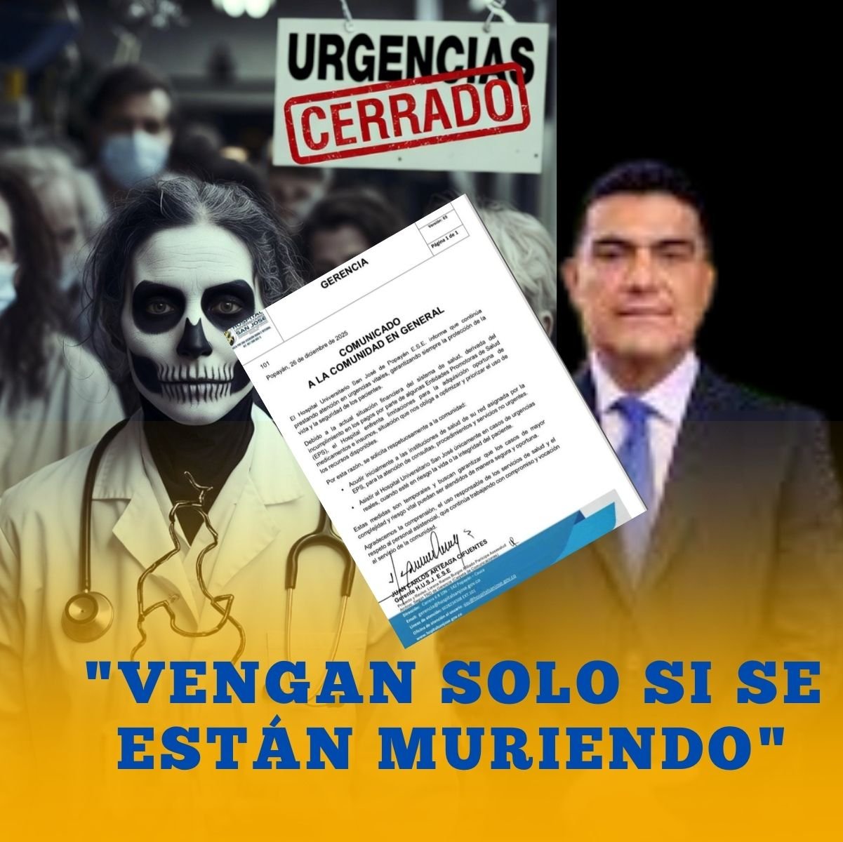 VENGAN SOLO SI SE ESTÁN MURIENDO